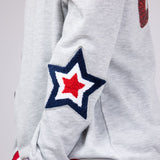 Womens Simply Southern Sequined USA Varsity Crew Sweatshirt for Women in Grey