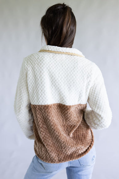 Simply Southern Simply Soft Color Block Pullover for Women in Umber Brown