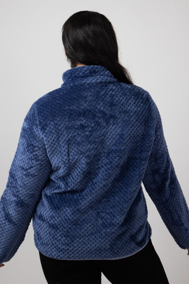 Simply Southern Women's Sherpa Simply Soft Pullover for Women in Navy