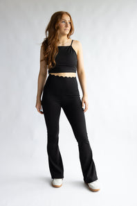 Simply Southern Squareneck Sports Top for Women in Black