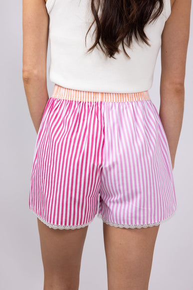Womens Simply Southern Striped Serena Boxer Shorts for Women in Hot Pink