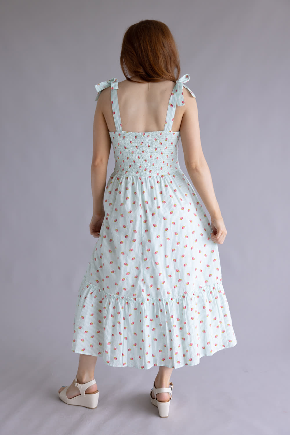Simply Southern Striped Strawberry Dress for Women in Mint