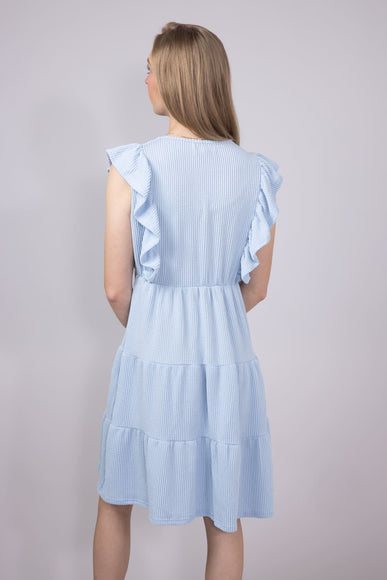 Womens Simply Southern Urban Rib Tiered Ruffle Dress for Women in Ice Blue