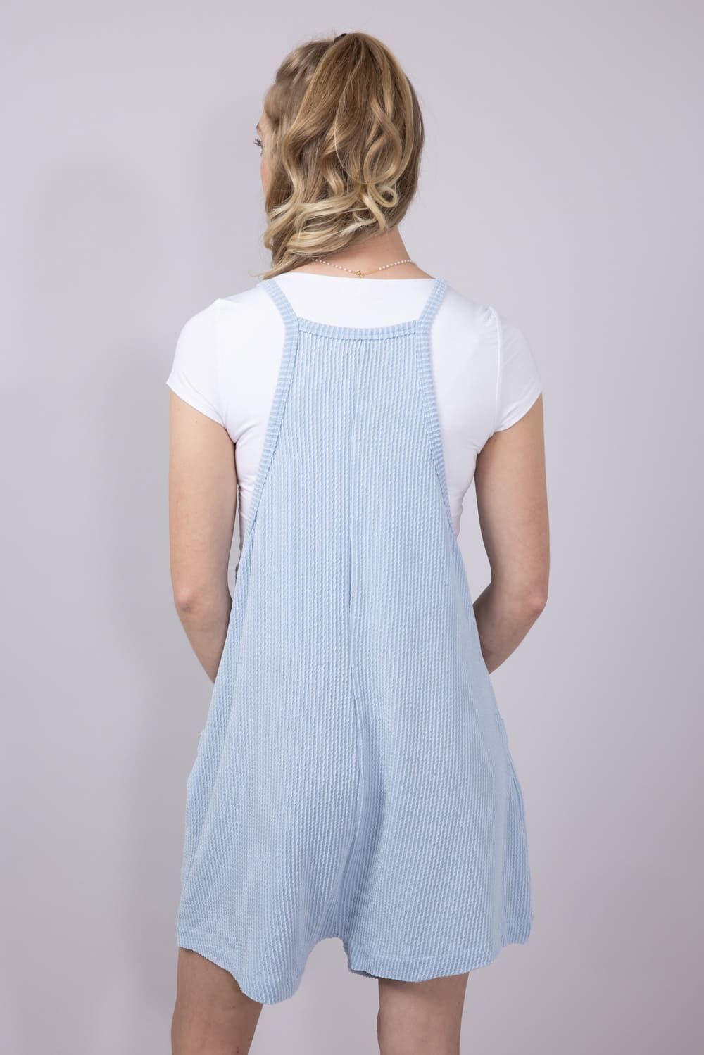 Simply Southern Urban Ribbed Knit Romper for Women in Ice
