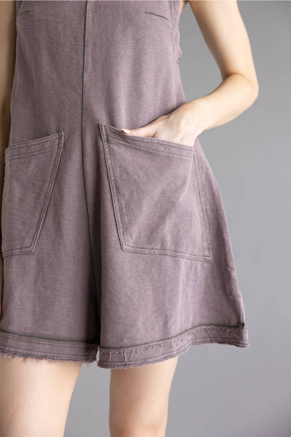 Simply Southern Washed Romper for Women in Dark Gray