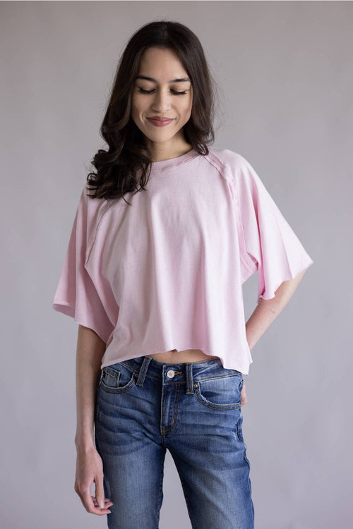 Simply Southern Washed Tee for Women in Rose