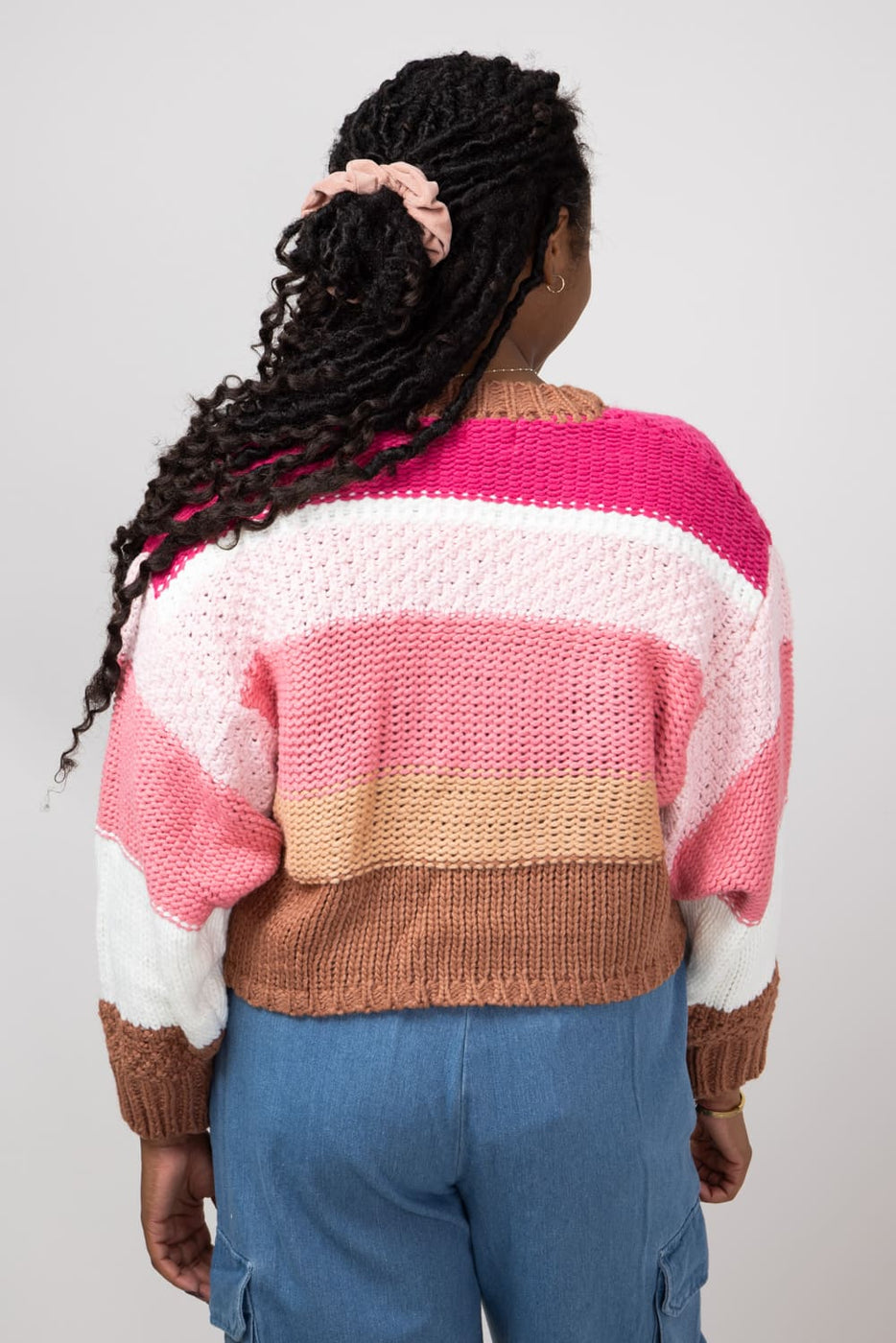 Simply Southern Striped Cropped Sweater for Women in Cranberry PP 02 Glik s