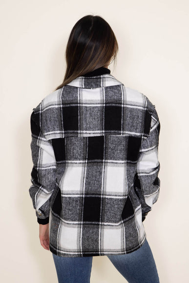 Womens Simply Southern Yosemite Plaid Shacket for Women in Black