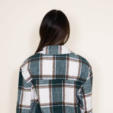 Simply Southern Womens Clothing Yosemite Plaid Shacket for Women in Green