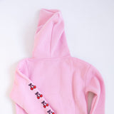 Simply Southern Youth Embroidered Dilara Cherry Hoodie for Girls in Pink