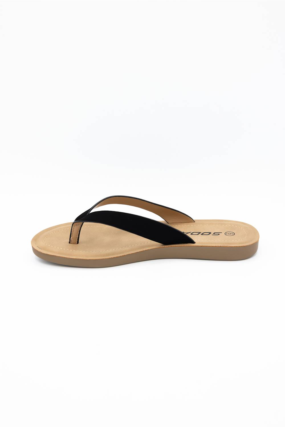 Soda Ella Flip Flops for Women in Black