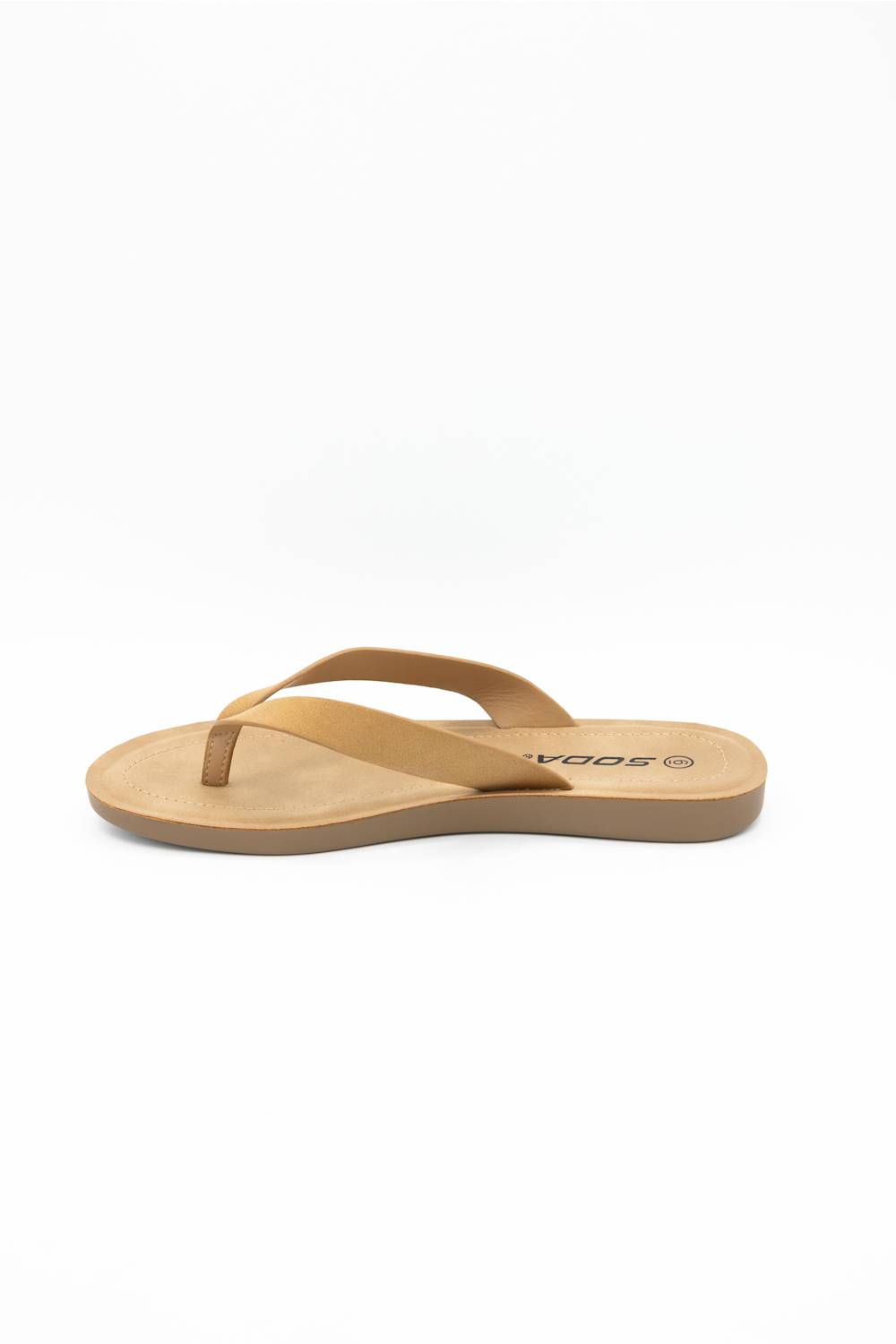 Soda Ella Flip Flops for Women in Tan