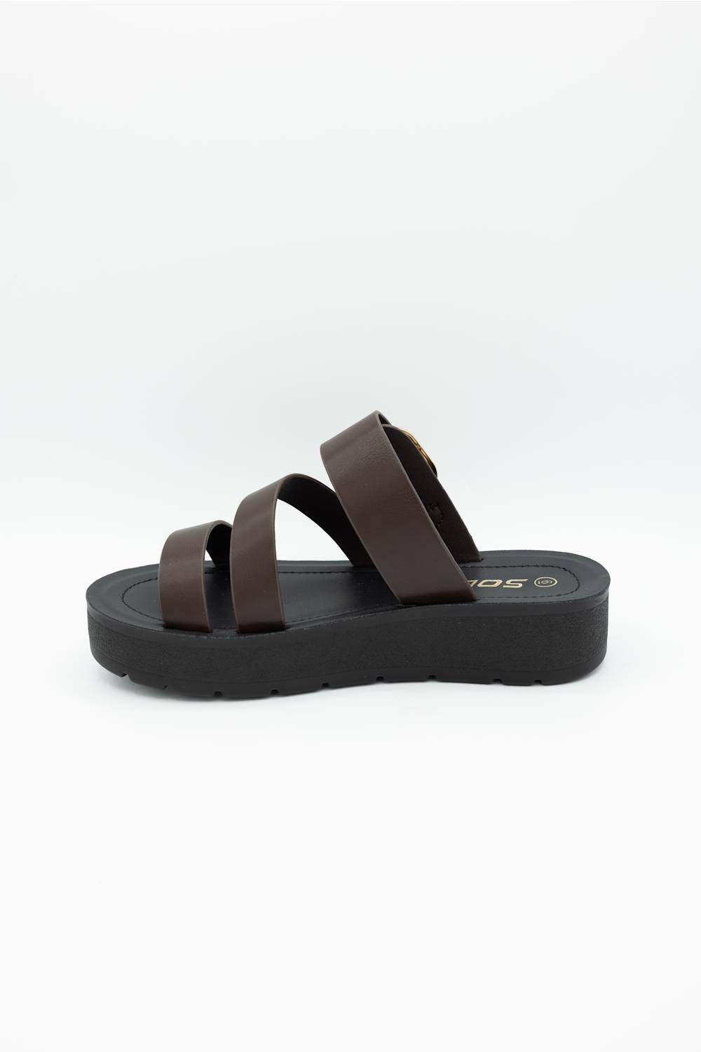 Soda Falke Platform Slide Sandals for Women in Brown