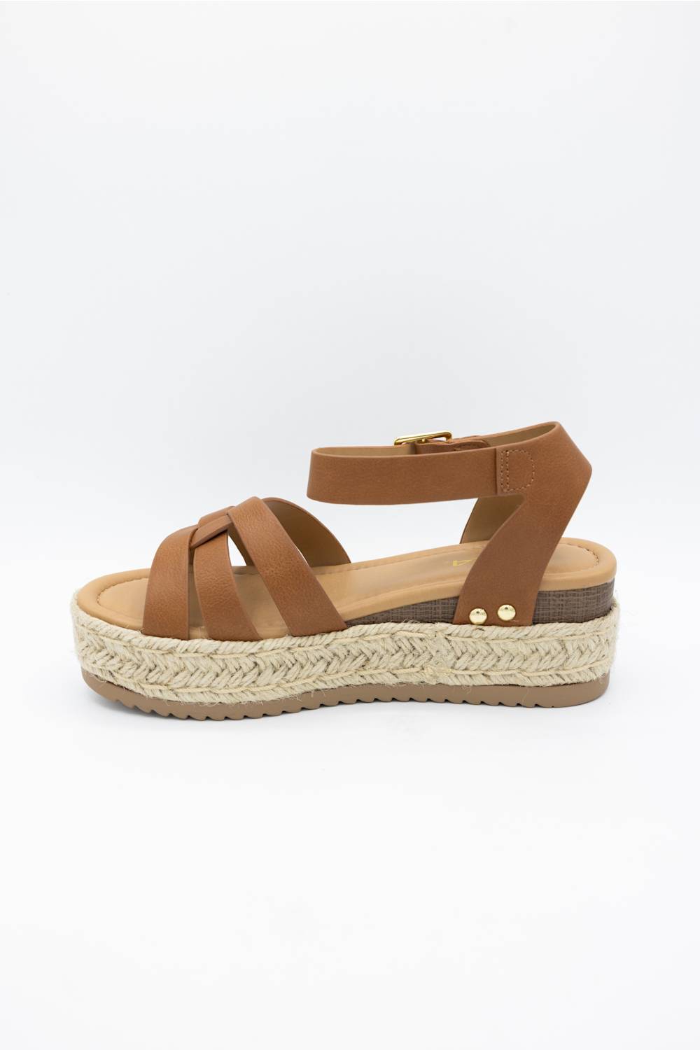 Soda Motive Rope Platform Sandals for Women in Tan