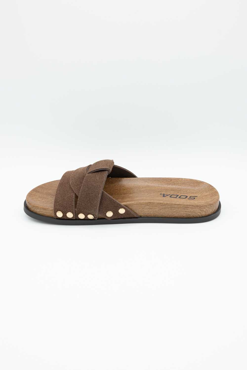 Soda Scout Slide Sandals in Brown | SCOUT-S BROWN