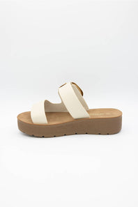 Soda Shance Platform Sandals for Women in Dark Bone