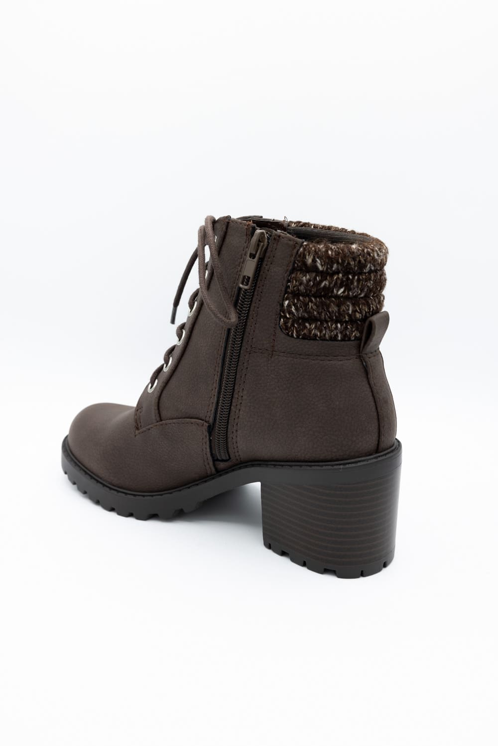 Soda lace up black heeled booties on sale
