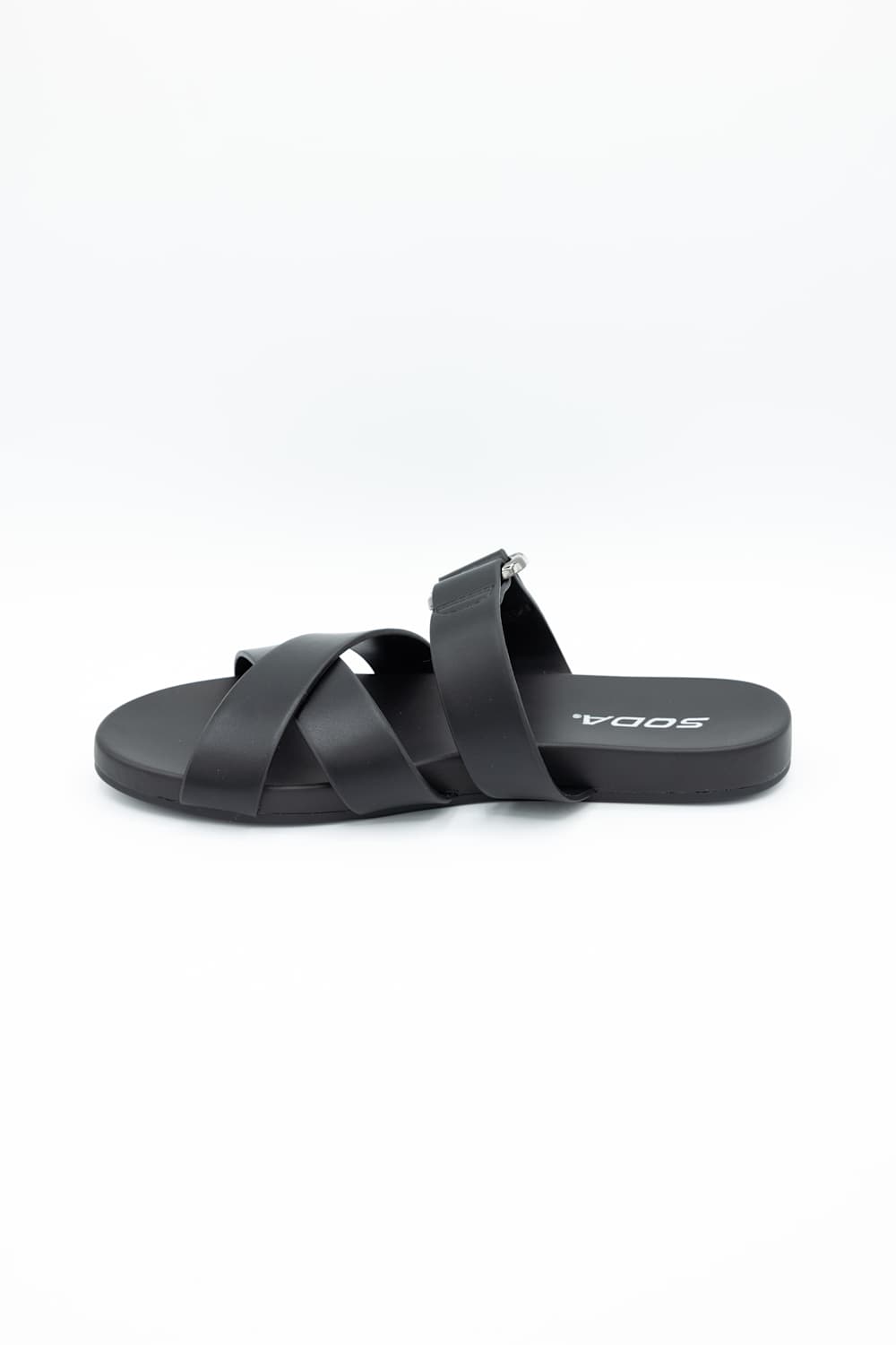 Soda Terse Slide Sandals in Black