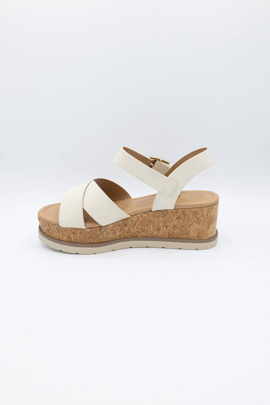 Soda Clever Criss Cross Platform Sandals for Women in Beige
