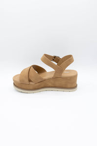 Soda Clever Criss Cross Platform Sandals for Women in Tan