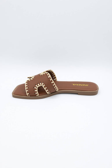 Soda Finity Slide Sandals for Women in Tan