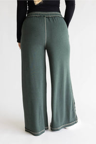 Final Touch Soft Wide Leg Lounge Pants for Women in Hunter Green | FP3291-HUNTERGREEN