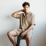 Corduroy Button Up Shirt for Men in Tan