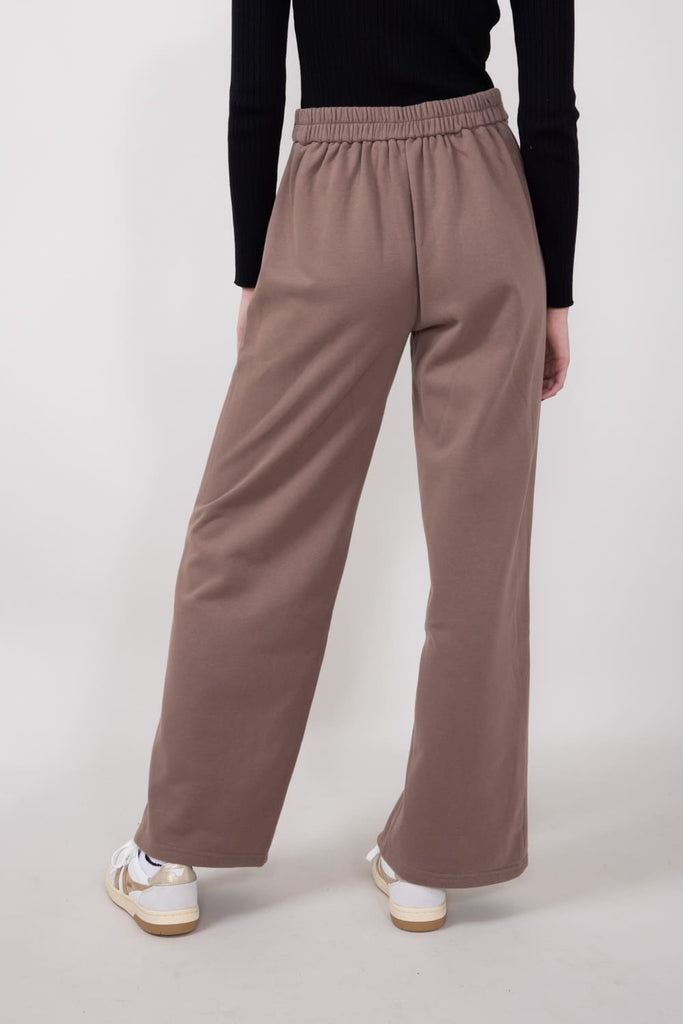 Straight Leg Trouser Sweatpants for Women in Mocha | FP3362-MOCHA – Glik's