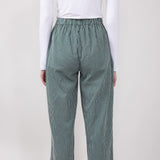 Striped Brushed PJ Pants for Women in Hunter Green