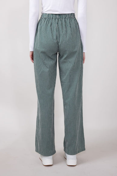 Striped Brushed PJ Pants for Women in Hunter Green