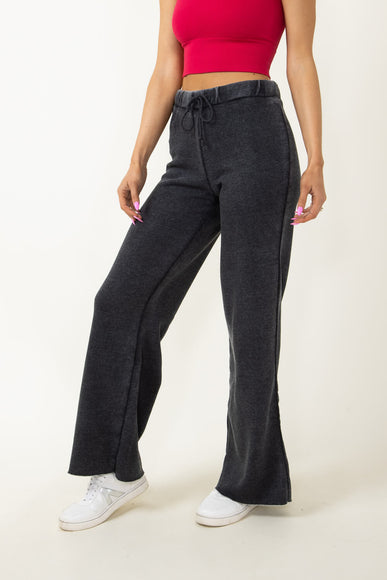 Super Soft Wide Leg Sweatpants for Women in Black 