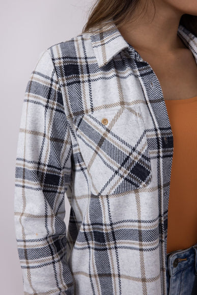 Thread & Supply Lewis Soft Luxe Button Up Shirt for Women in Off White Black Brown