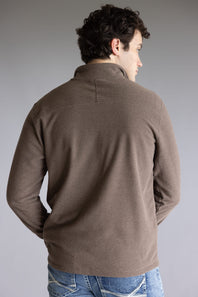 The North Face Textured Cap rock ¼ Zip Neck for Men in Smokey Brown