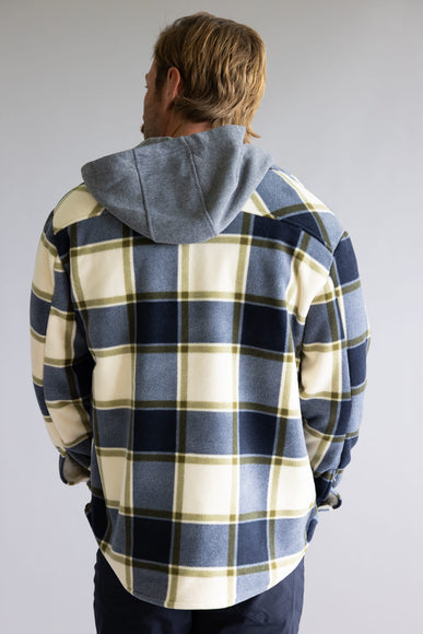 Sherpa Lined Polar Hooded Shacket for Men in Off White