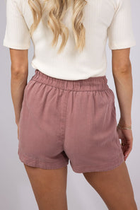 Tencel Drawstring Shorts for Women in Pink