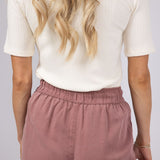 Tencel Drawstring Shorts for Women in Pink