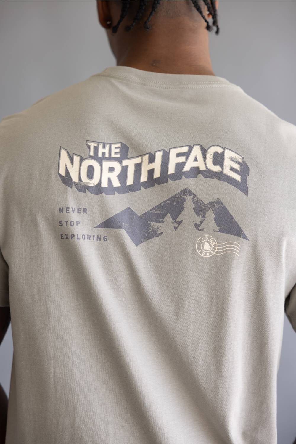 The North Face Explore Postcard T-Shirt for Men in Stone