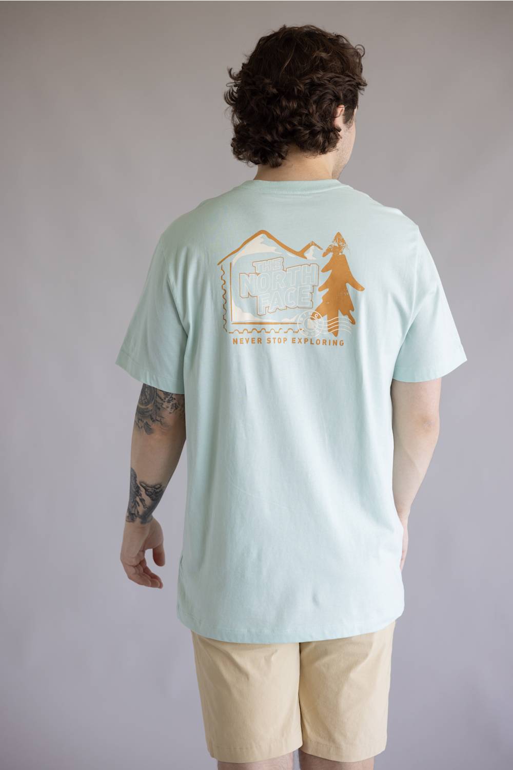 The North Face Mountain Stamp Tee for Men in Opal Frost | NF0A8GPV