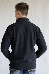 The North Face Textured Cap Rock Quarter Zip for Men in Black Heather