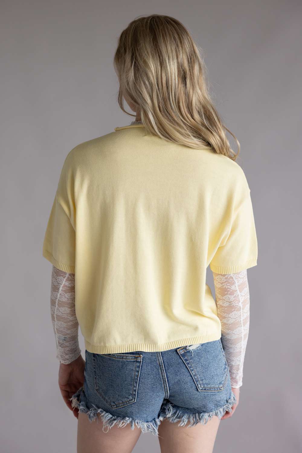 Things Between Half Sleeve Toby Cardigan for Women in Butter Yellow | TBW13717-BTR