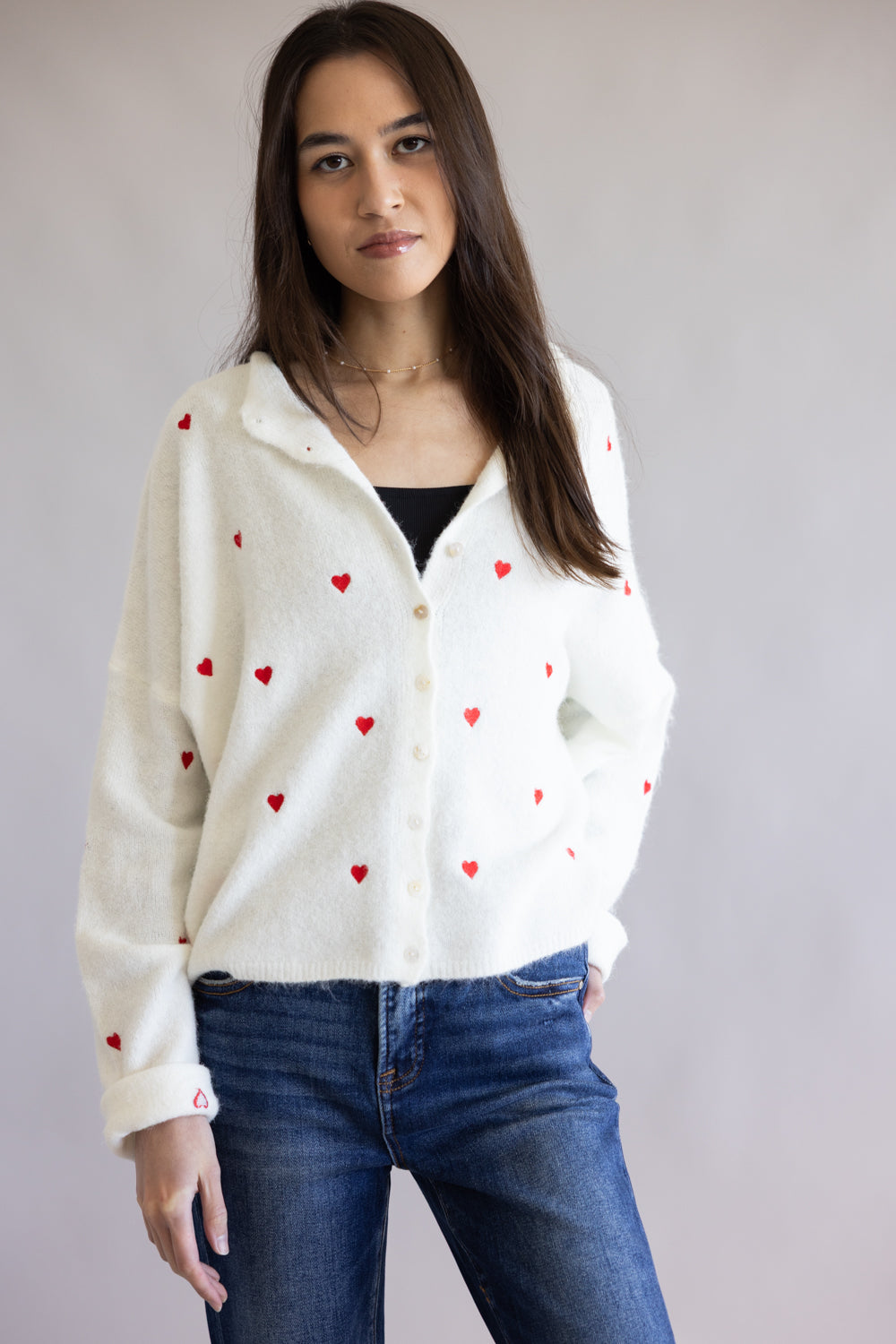 Things Between Heart Piper Cardigan for Women in White | TBW13321-SNWRED