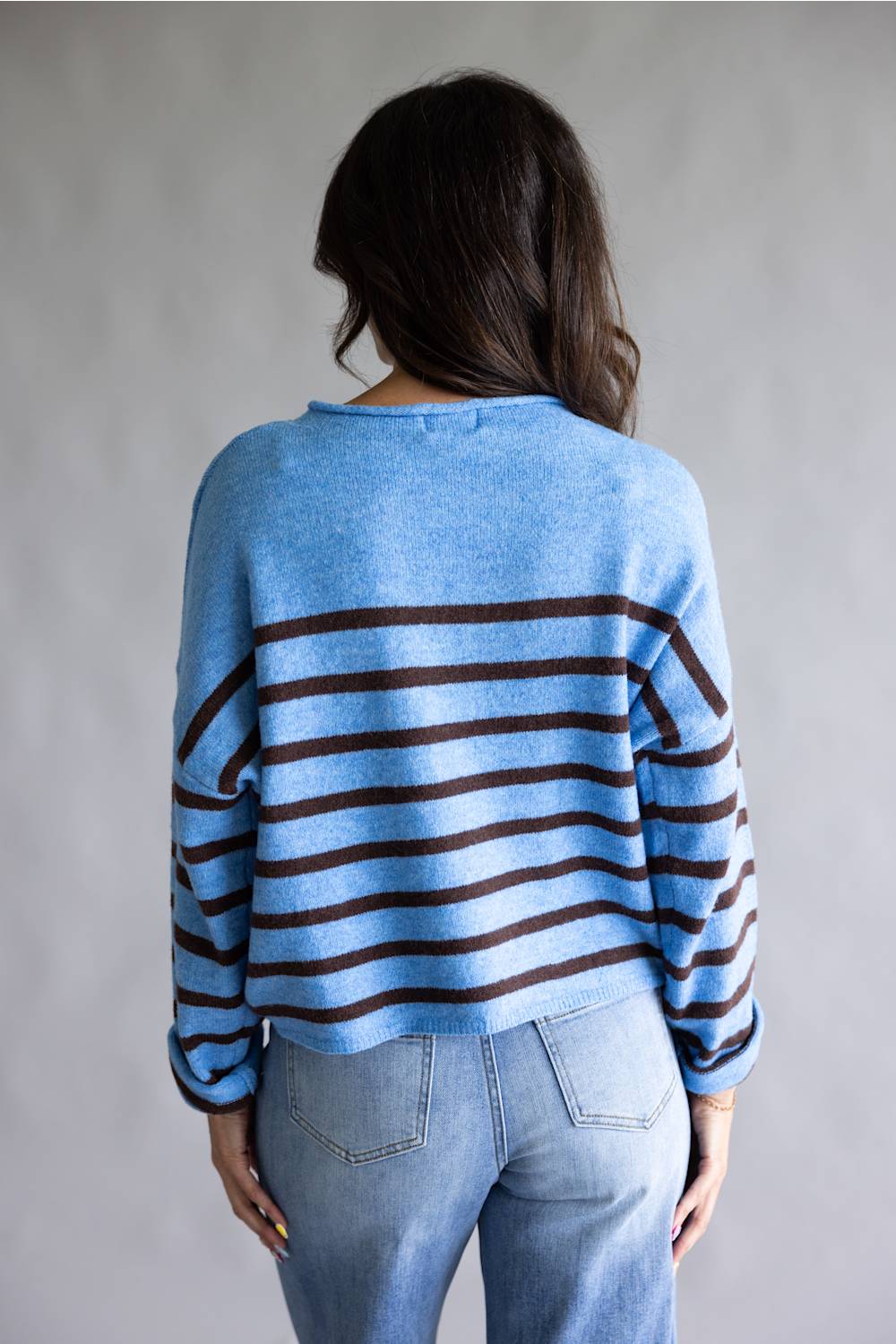 Things Between Striped Piper Pullover for Women in Blue
