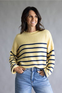 Things Between Striped Piper Pullover for Women in Butter