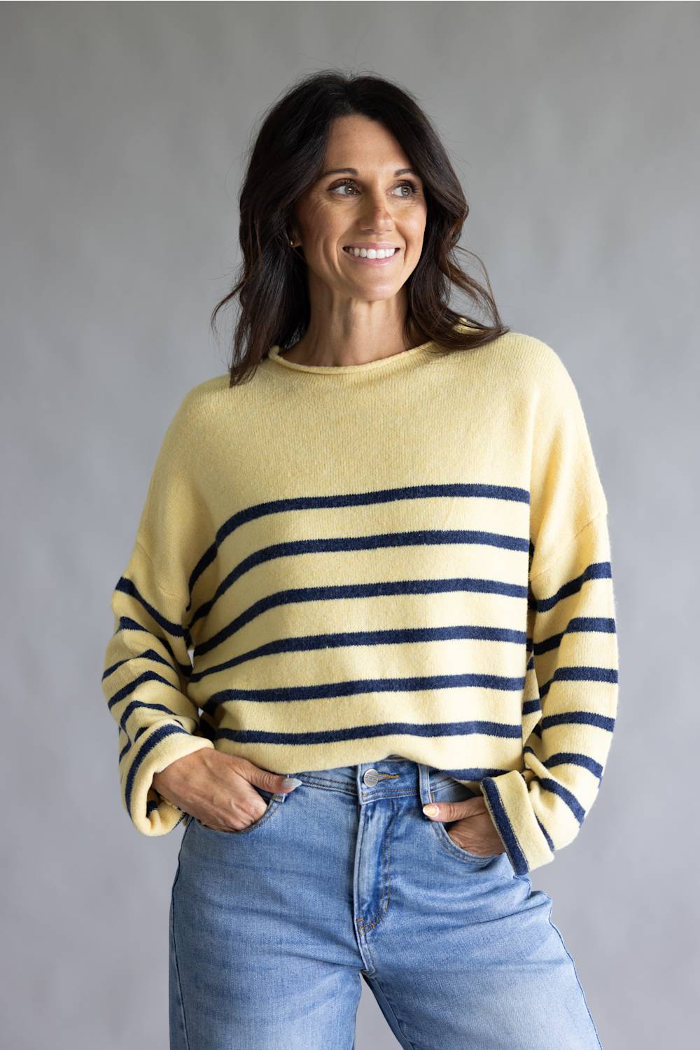 Things Between Striped Piper Pullover for Women in Butter