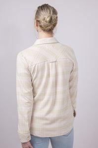 Thread & Supply Cassin Soft Luxe Button Up Shirt in Cream Multi Plaid