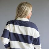 Thread & Supply Delta Stripe Shirt for Women in Navy Ivory