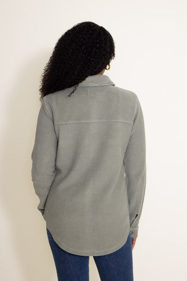 Thread & Supply Dominque Solid Shacket for Women in Olive Green