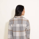 Thread & Supply Lewis Soft Luxe Button Up Shirt for Women in Grey/Brown Plaid
