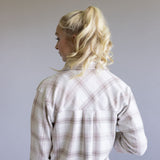 Thread & Supply Saja Button Up Shirt for Women in Mauve Taupe Plaid