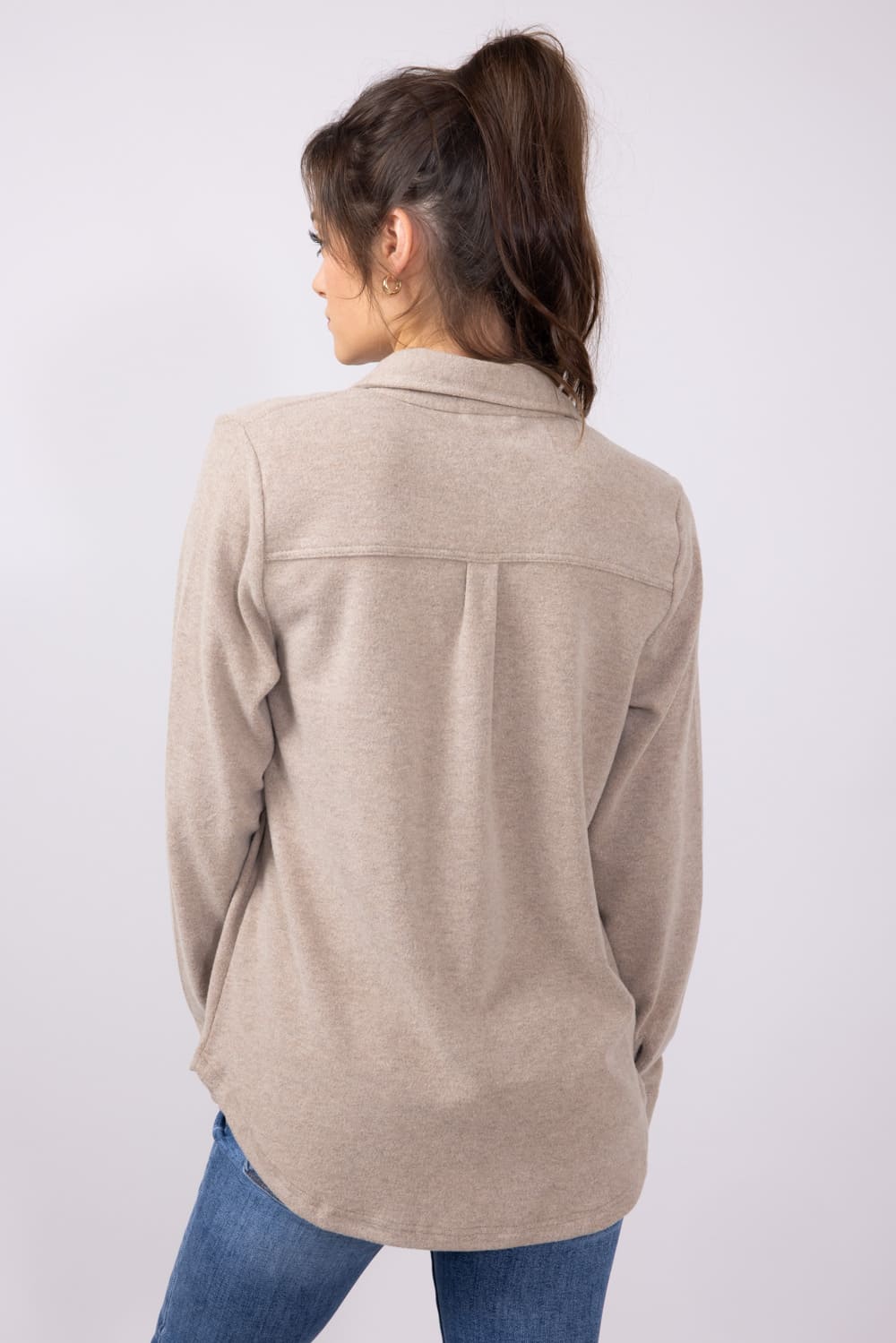 トップス LINEN WASH CACHE SHIRT Luna White Oversized Linen Shirt with Pockets – camixa.com
